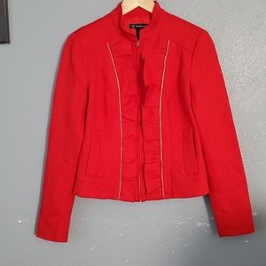 INC International Concepts red ruffle blazer